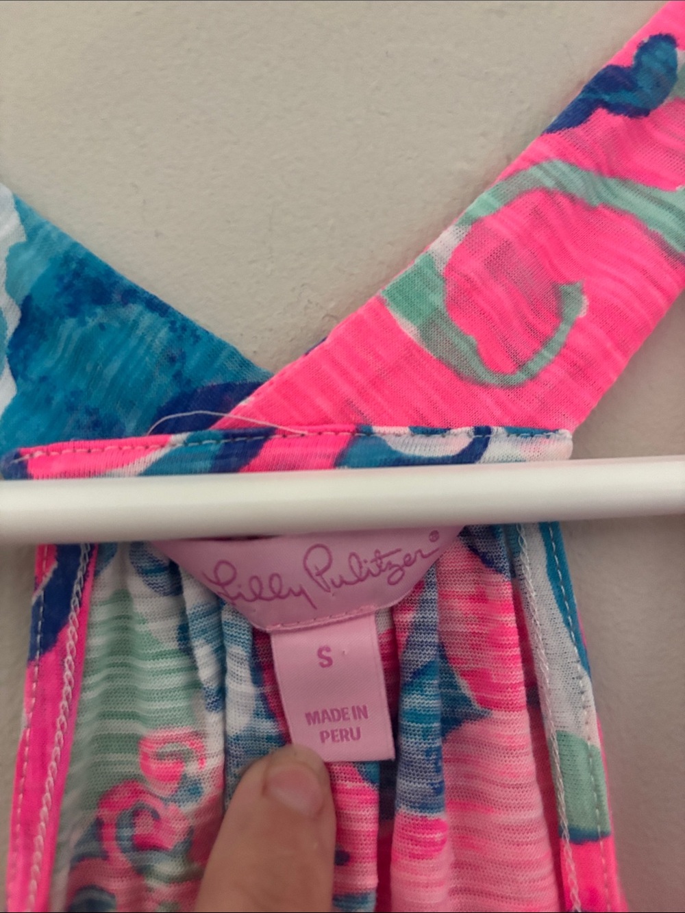 Lilly Pulitzer Neon Pink and Teal Print Racerback Tank - Picture 2 of 3